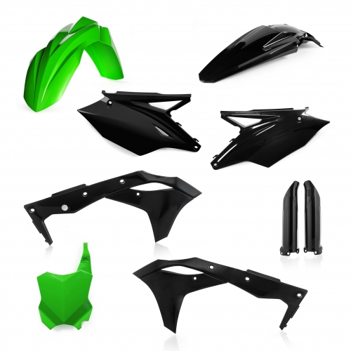 KIT PLÁSTICOS COMPLETO ACERBIS KAWASAKI KX-F 250 2017 - PRETO / VERDE